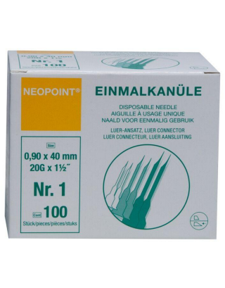KANÜLE NEOPOINT 20 G x 1 1/2 (gelb), 0.90 Xx 40 mm - 100 Stk.